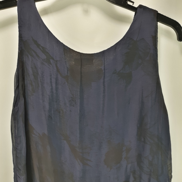 H Trend Made in Italy Size M Navy/Black 100% Silk - Picture 4 of 6